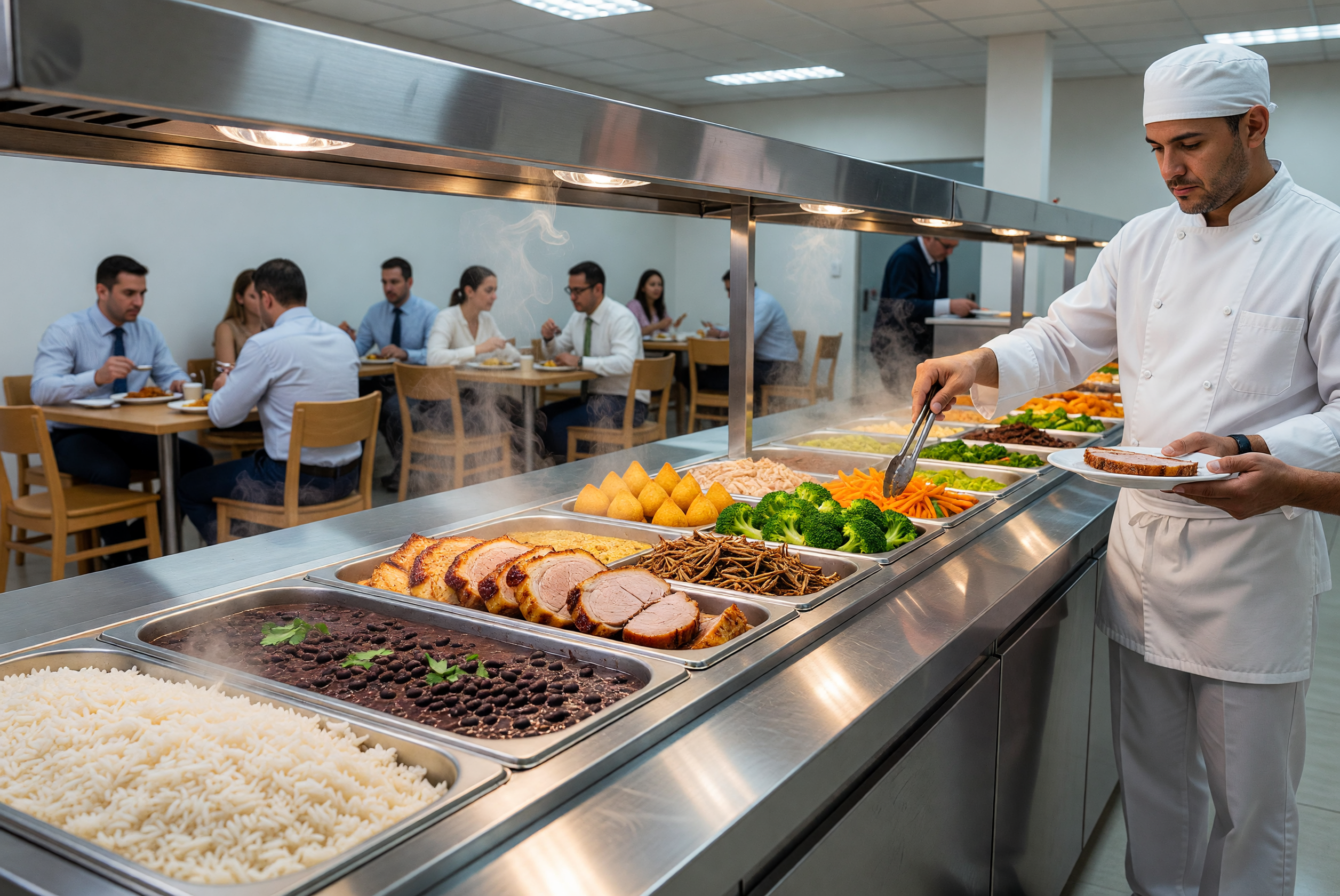 Buffet de refeições coletivas